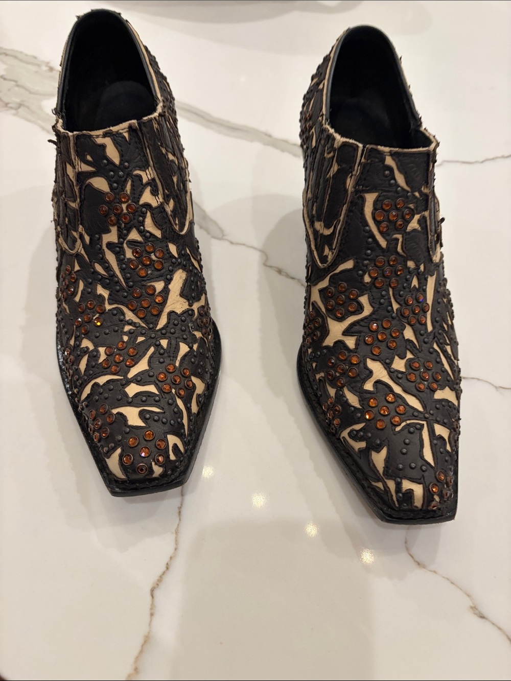 Kippy’s Swarovski Crystal embossed 
ladies ankle boots